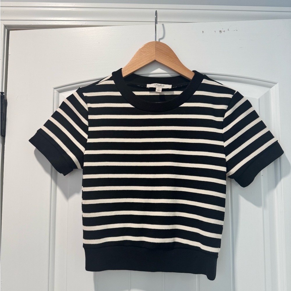 Classic Black and White Striped Kids Tee
